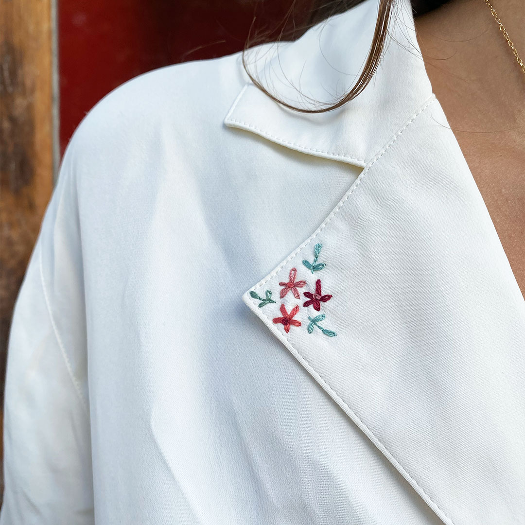 Chemisier “les fleurs roses”